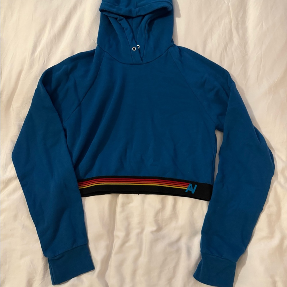 Aviator Nation Cropped Hoodie Sweatshirt